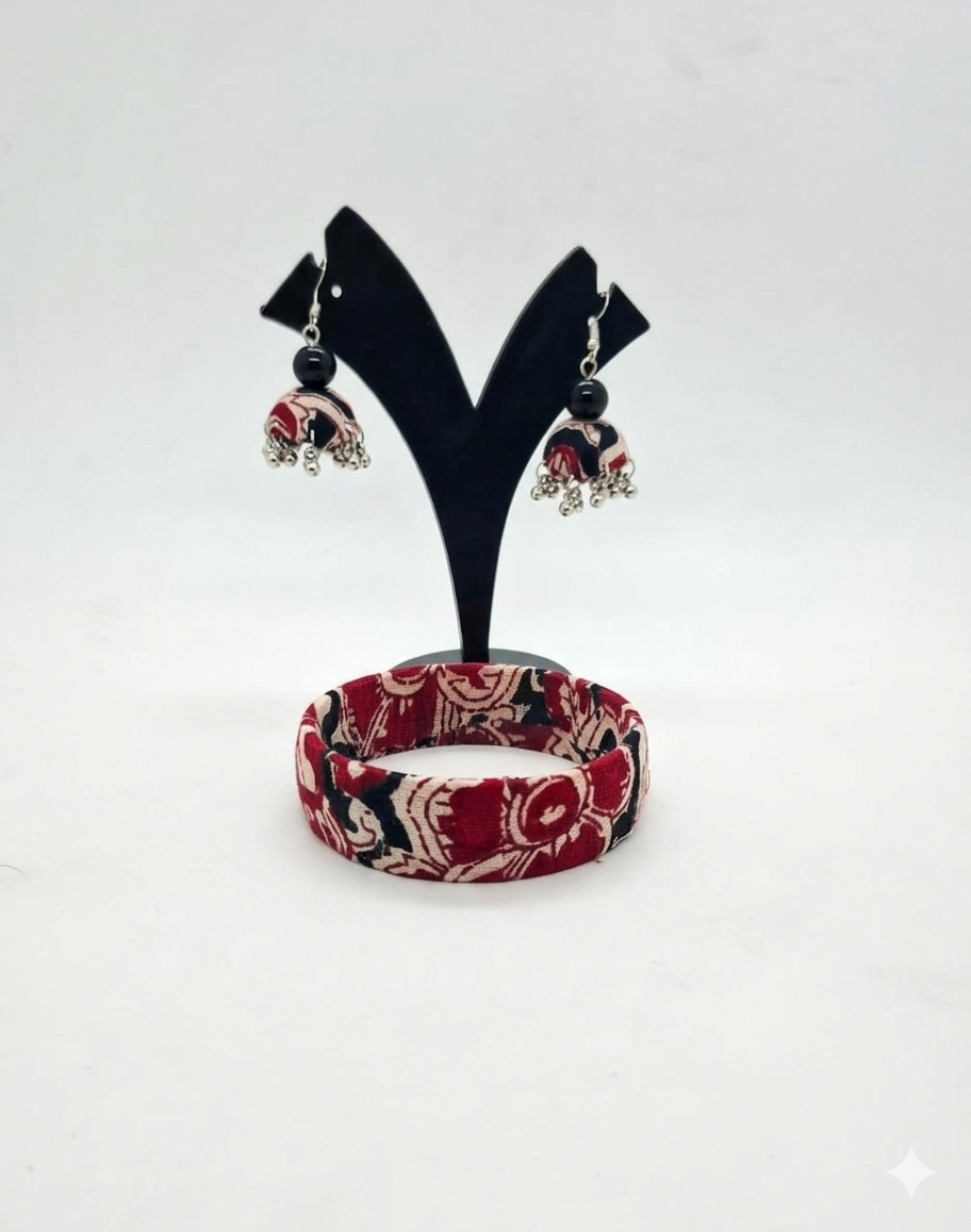 Fabric Bangle & Earing Set