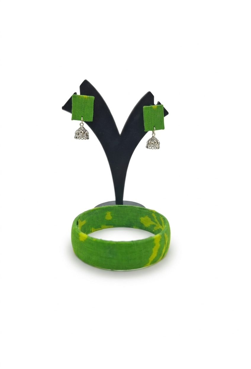 Fabric Bangle & Earing Set