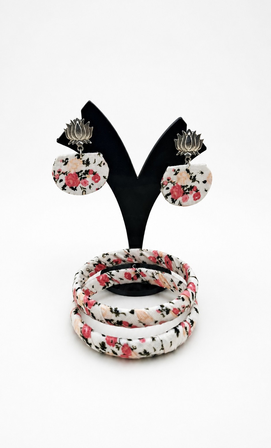 Fabric Bangle & Earing Set