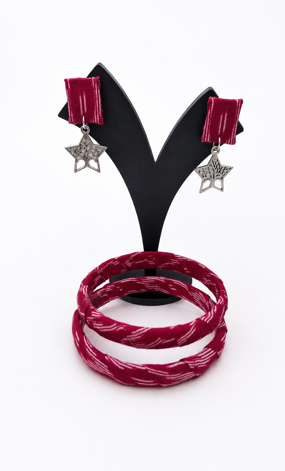 Fabric Bangle & Earing Set