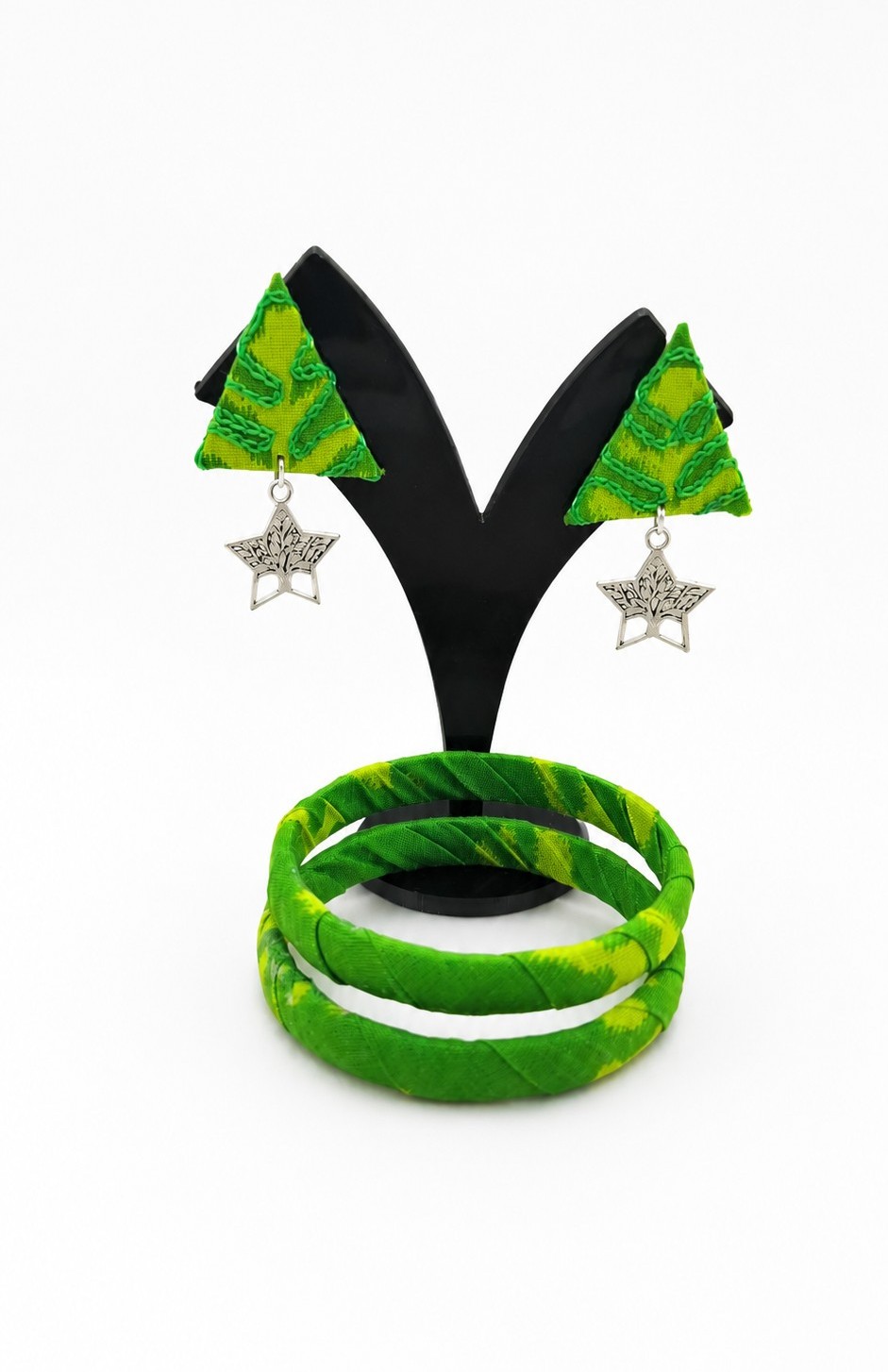 Fabric Bangle & Earing Set