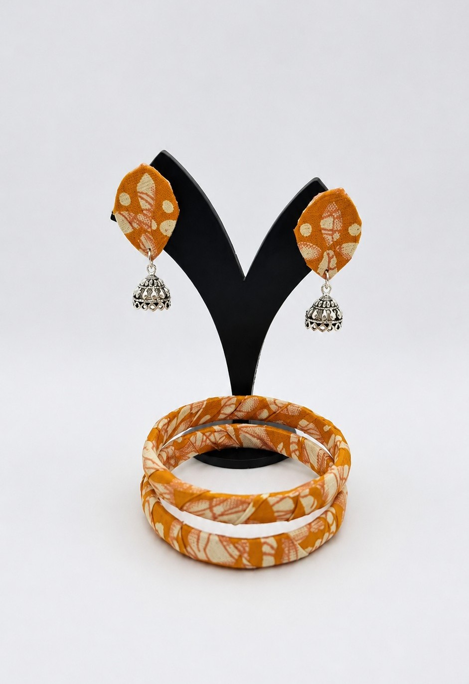 Fabric Bangle & Earing Set