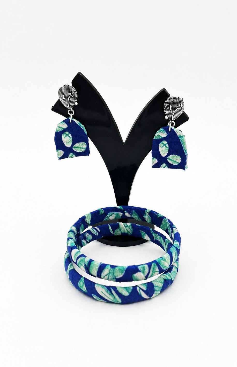 Fabric Bangle & Earing Set