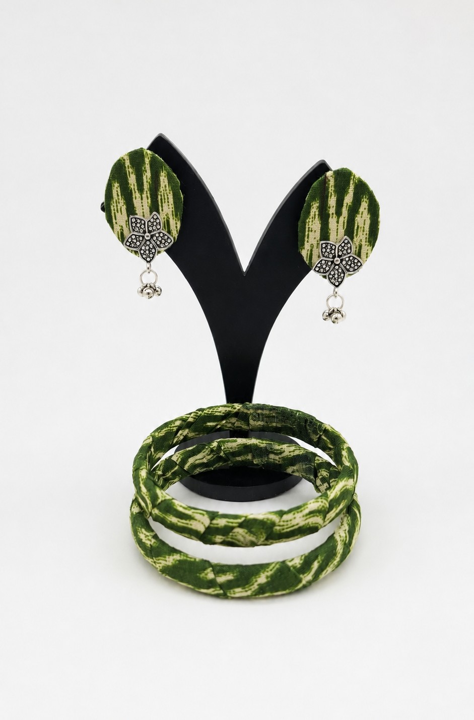 Fabric Bangle & Earing Set