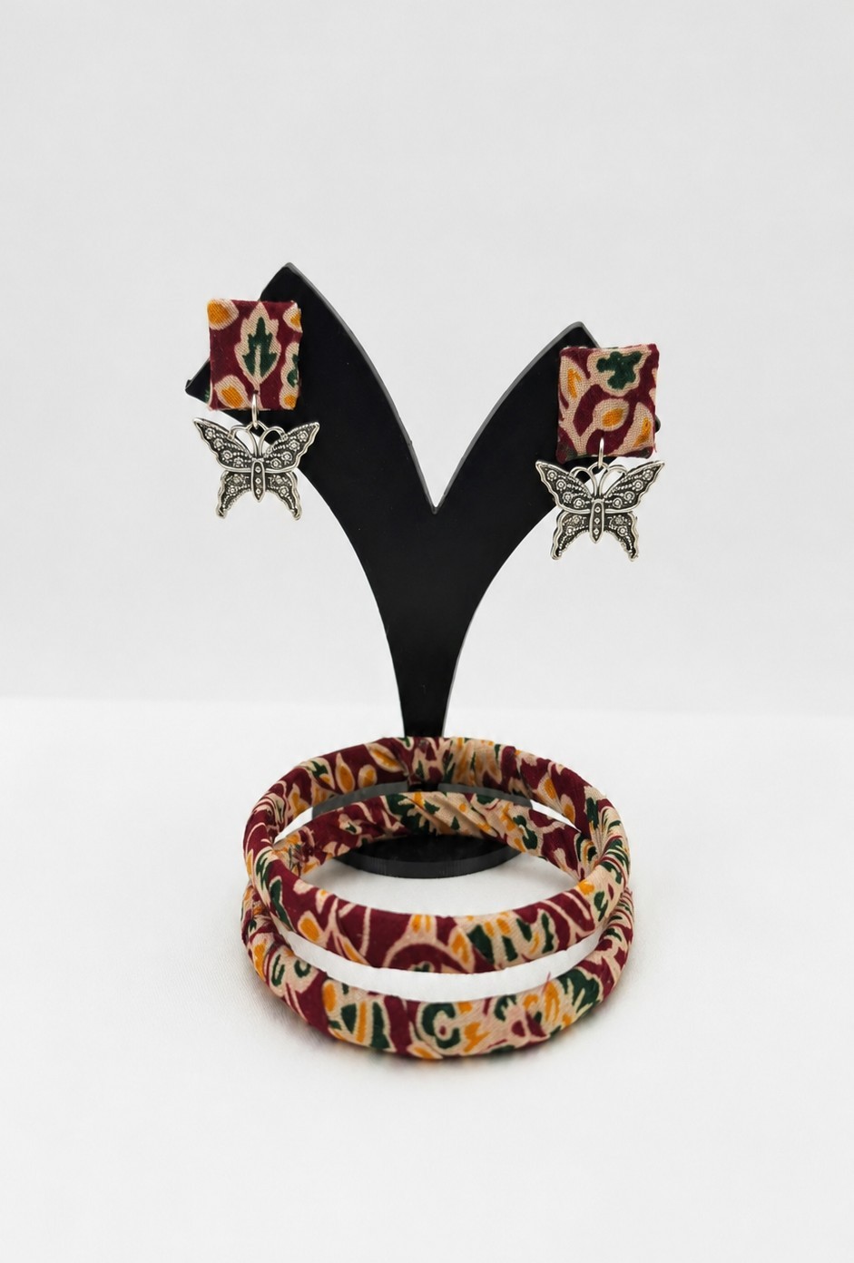 Fabric Bangle & Earing Set