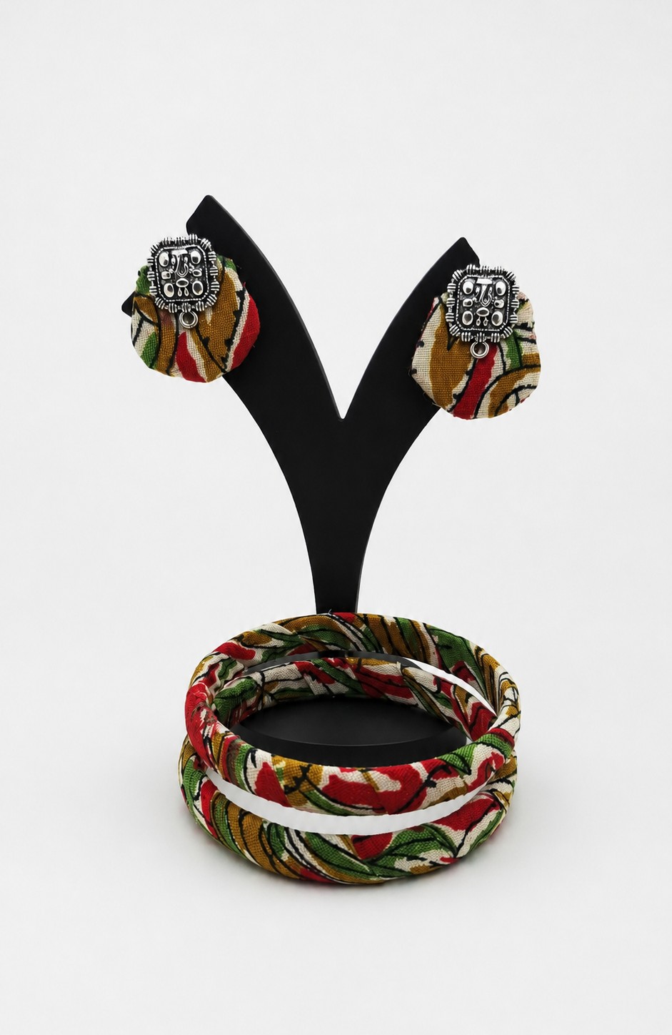 Fabric Bangle & Earing Set