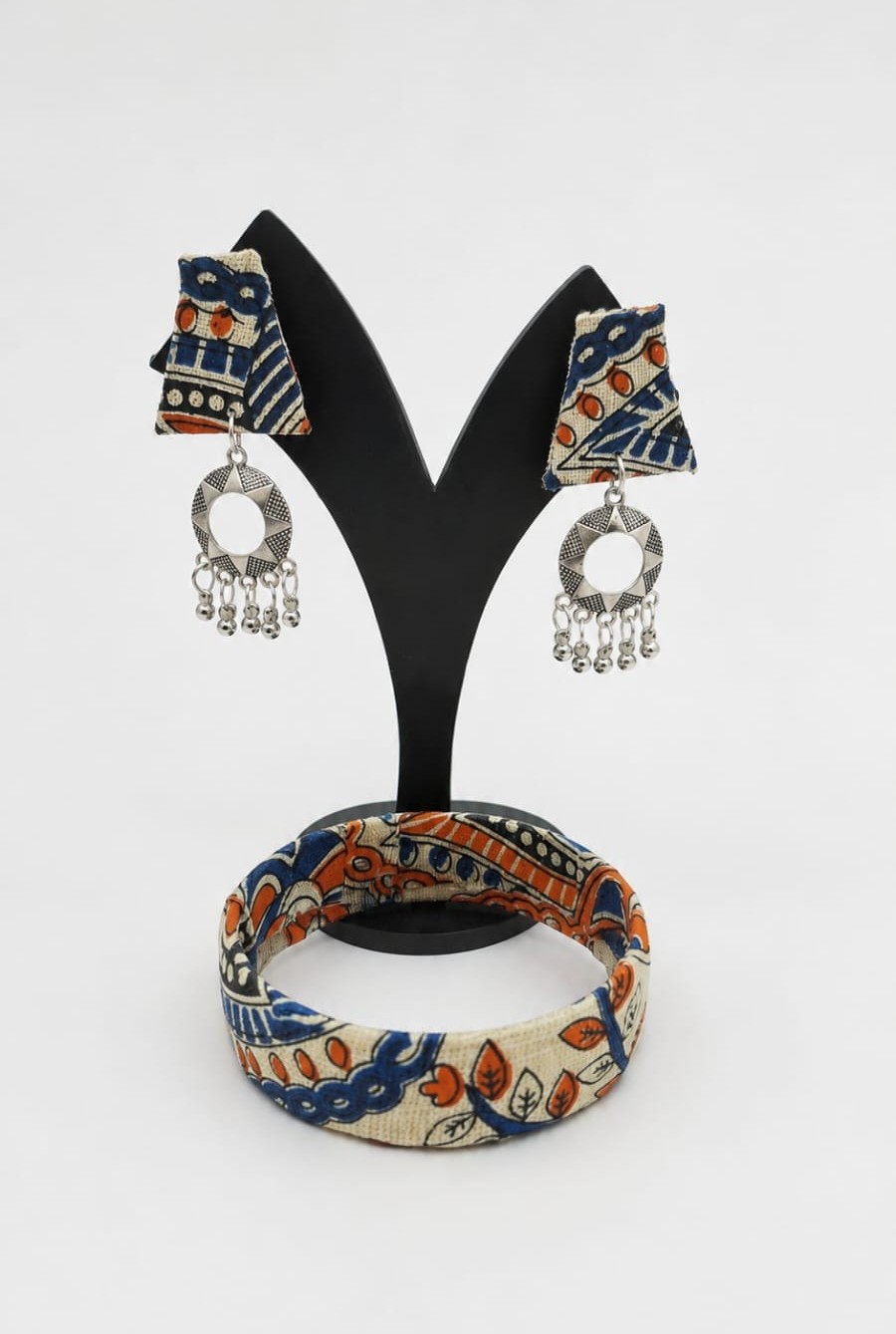 Fabric Bangle & Earing Set
