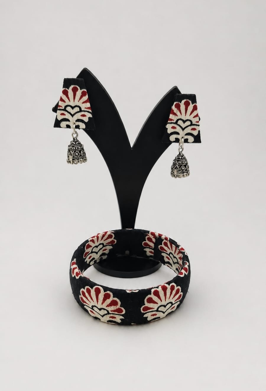 Fabric Bangle & Earing Set