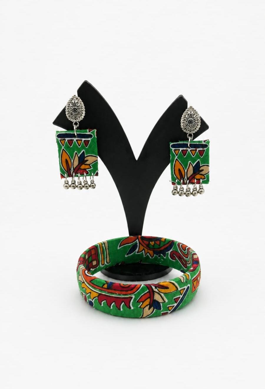 Fabric Bangle & Earing Set