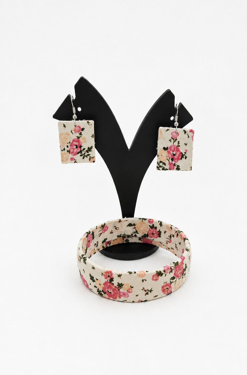 Fabric Bangle & Earing Set