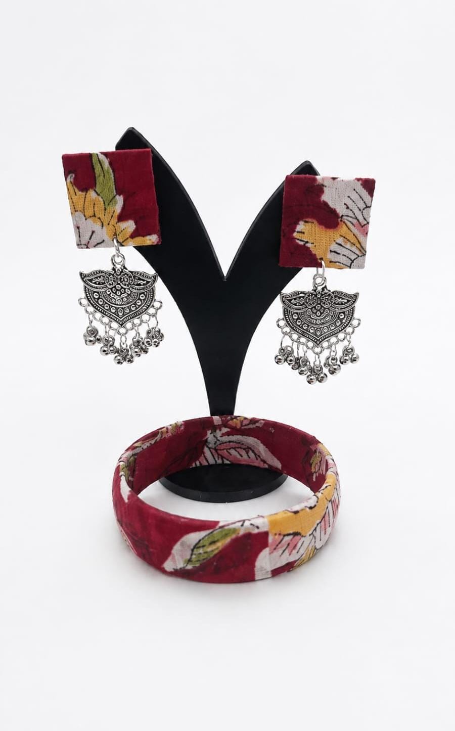 Fabric Bangle & Earing Set