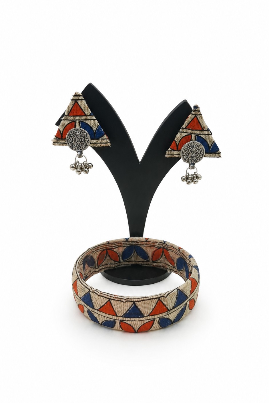 Fabric Bangle & Earing Set