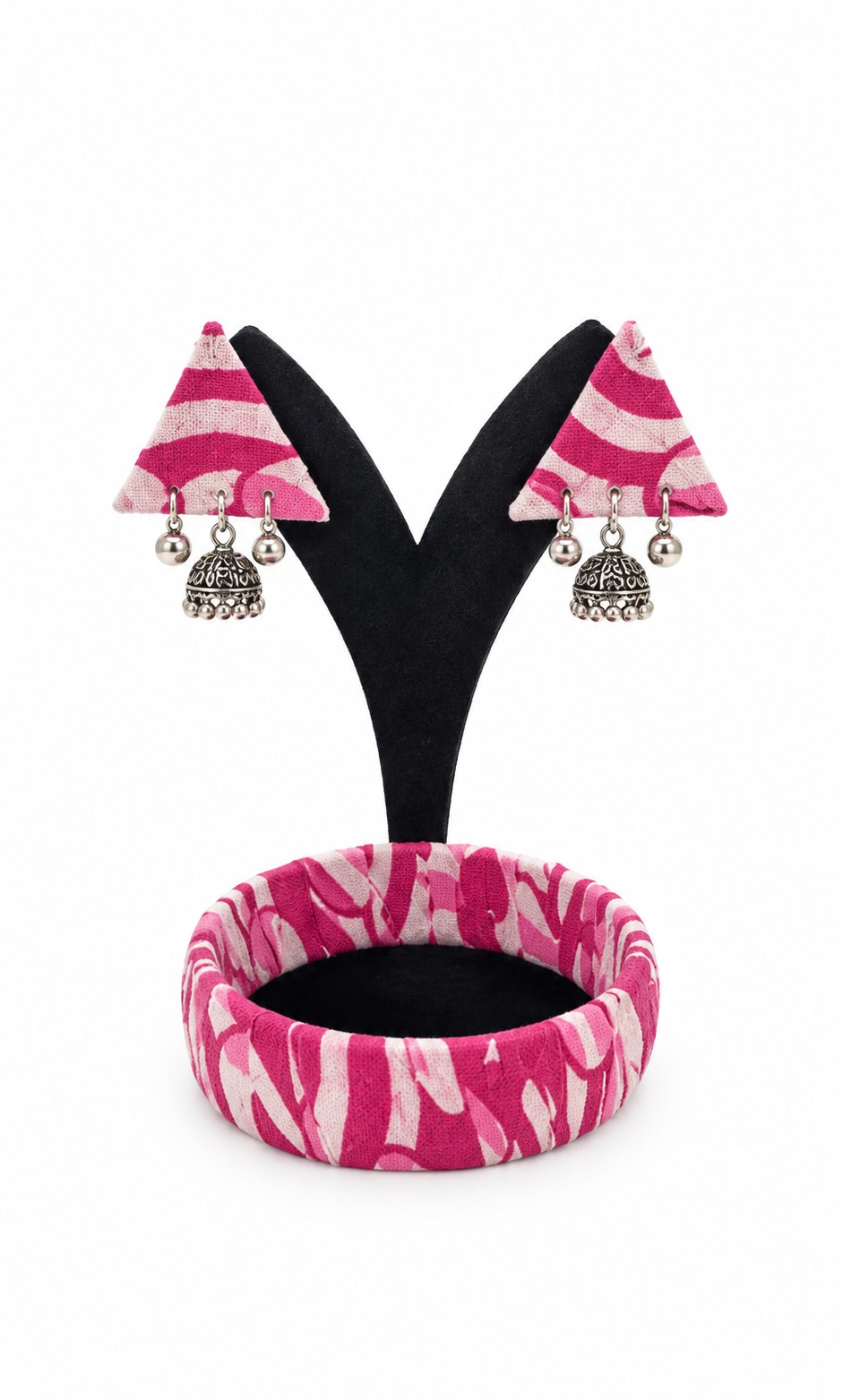 Fabric Bangle & Earing Set