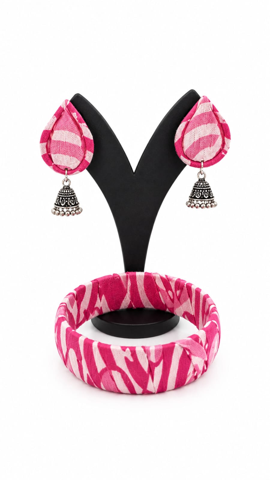 Fabric Bangle & Earing Set