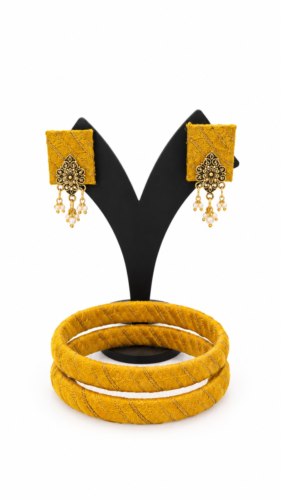 Fabric Bangle & Earing Set