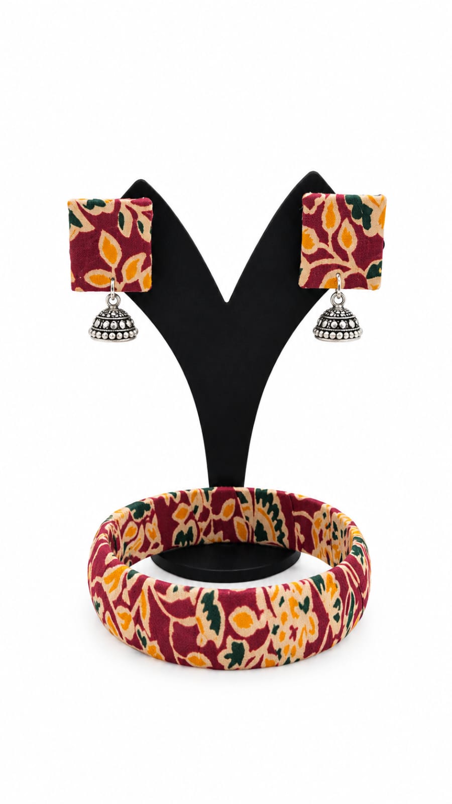 Fabric Bangle & Earing Set