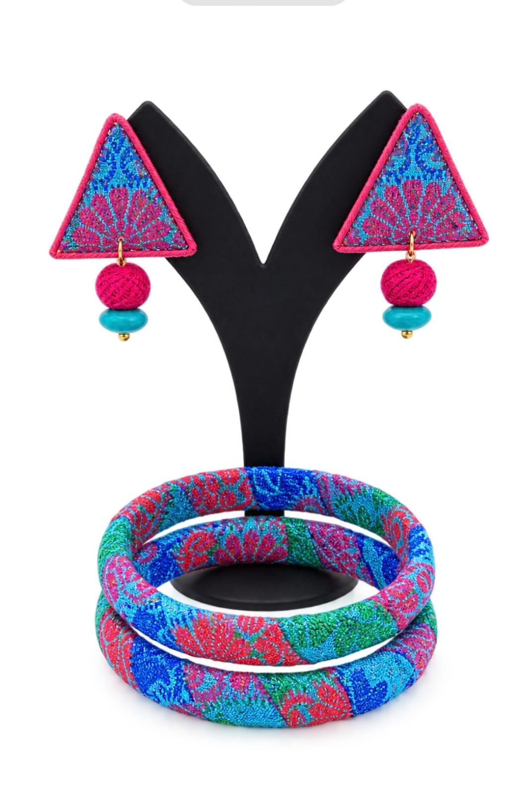 Fabric Bangle & Earing Set