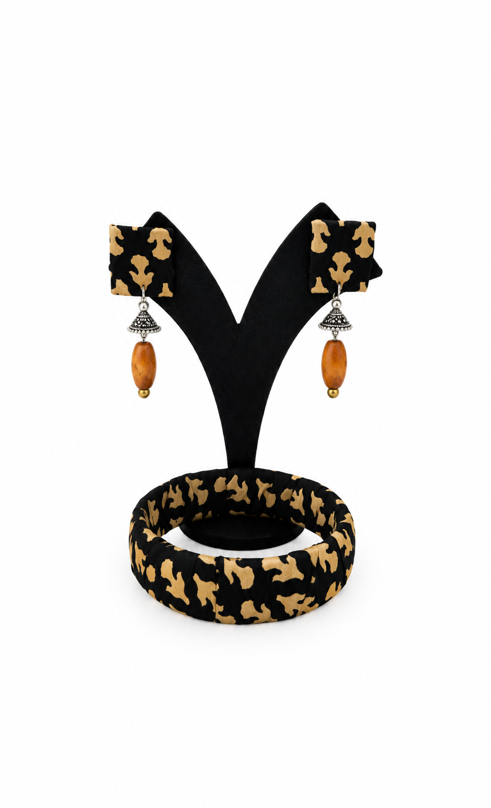 Fabric Bangle & Earing Set