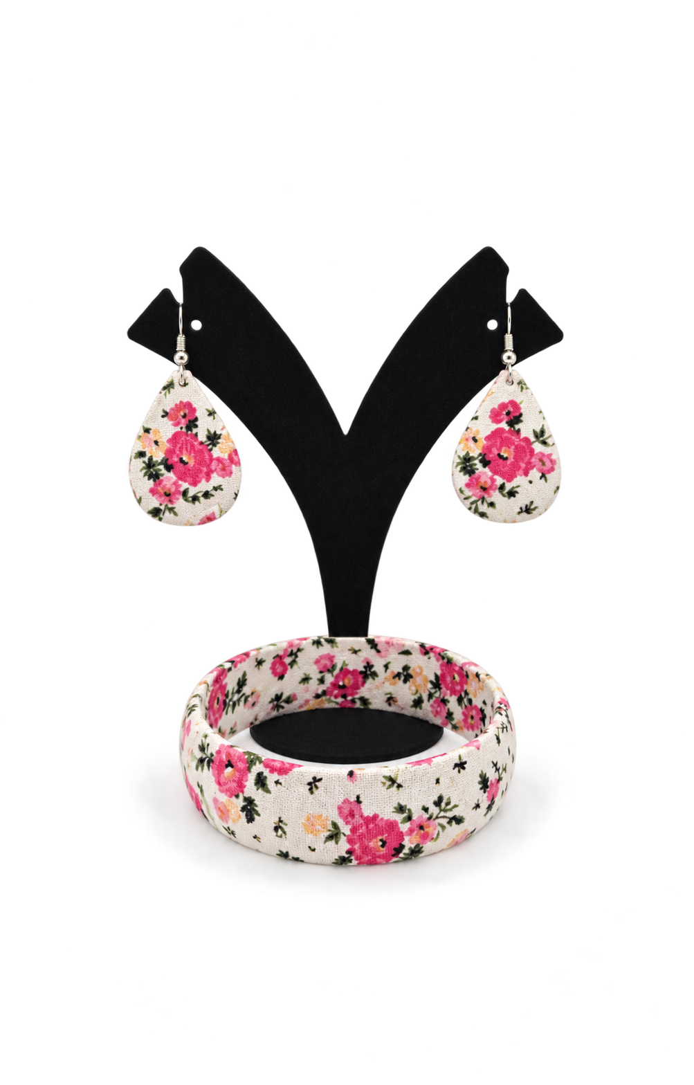 Fabric Bangle & Earing Set