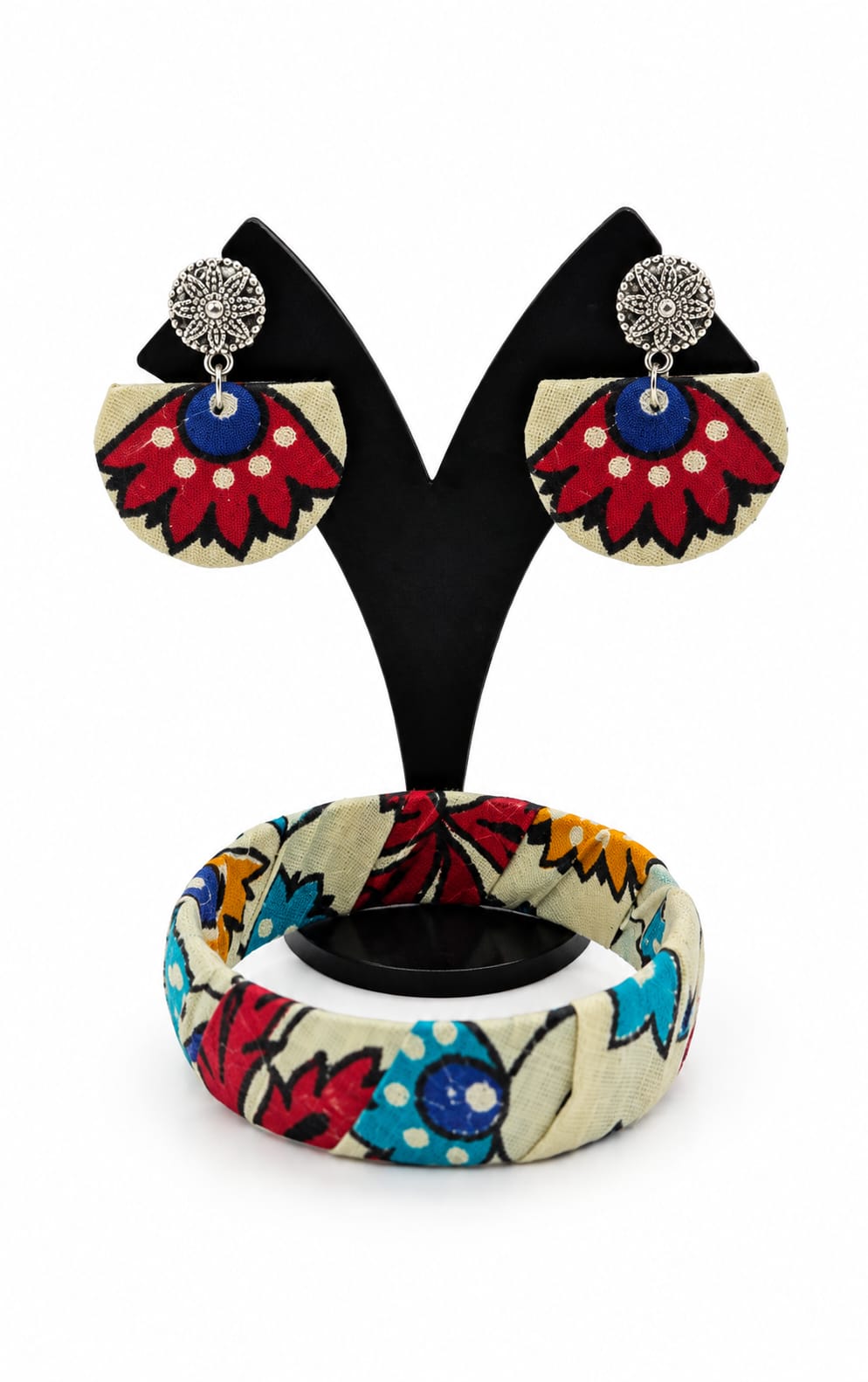 Fabric Bangle & Earing Set