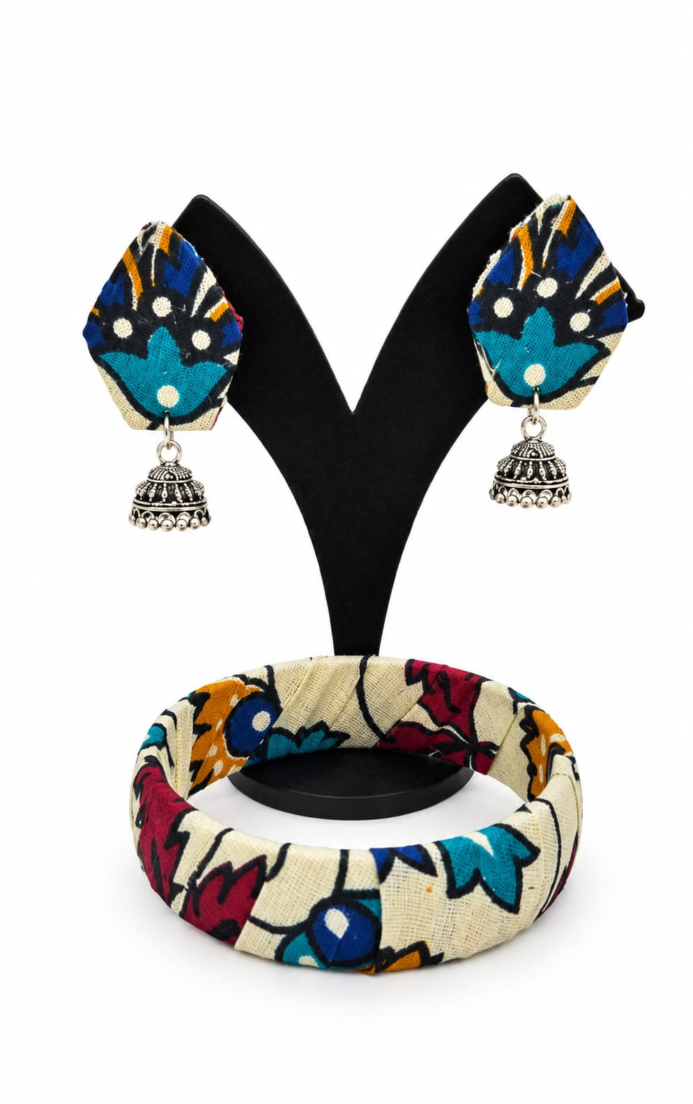 Fabric Bangle & Earing Set